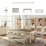 Signature Design by Ashley Bolanburg Farmhouse Dining Table with Drawers, Seats up to 6, Whitewash