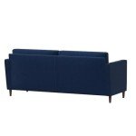 Studio Living® Lexington Sofa, Mid-Century Modern, Pocket Coil Comfort, Easy Assembly, Woven Fabric, Navy Blue