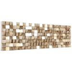 Textured Block 3D Wood Wall Art - Gold Leaf