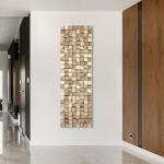 Textured Block 3D Wood Wall Art - Gold Leaf