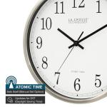 La Crosse Technology 12 Inch Atomic Analog Wall Clock, Aluminum (WT-3126B)