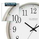 La Crosse Technology 12 Inch Atomic Analog Wall Clock, Aluminum (WT-3126B)