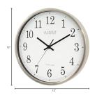 La Crosse Technology 12 Inch Atomic Analog Wall Clock, Aluminum (WT-3126B)