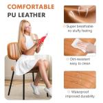 Sweetcrispy Dining Chairs Set of 2, Upholstered Mid Century Modern Kitchen Dining Room Accent Chairs with Faux Leather Cushion Seat & Metal Legs for Kitchen, Living Room - Brown