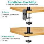 WALI Laptop Tray Desk Mount for 17inch Notebook, Fully Adjustable Laptop Arm up to 22lbs, Monitor Mount with Vented Cooling Platform Stand (M00LP), Black