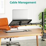 WALI Laptop Tray Desk Mount for 17inch Notebook, Fully Adjustable Laptop Arm up to 22lbs, Monitor Mount with Vented Cooling Platform Stand (M00LP), Black