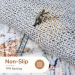 OPPODREAM Soft Neutral Area Rugs 5x7, 5x7 Washable Rug with Non Slip Backing, 5 x 7 Faux Cashmere Low-Pile Carpet, Light Grey & Ivory Cream