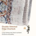 OPPODREAM Soft Neutral Area Rugs 5x7, 5x7 Washable Rug with Non Slip Backing, 5 x 7 Faux Cashmere Low-Pile Carpet, Light Grey & Ivory Cream