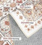 zesthome 8x10 Area Rugs for Living Room,Non-Slip Backing Washable Rugs,Vintage Large Area Rug，Stain Resistant Home Decor Rug (Orange,8'x10')