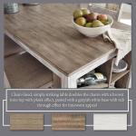 Signature Design by Ashley Skempton Farmhouse 36" Counter Height Dining Table with Storage & Wine Rack, Whitewash