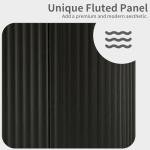 LKTART Coffee Table, 46.5" Mid Century Modern Storage Coffee Table with Door, Center Table with Drawer Wave Pattern for Living Room, Office, Apartment, Black