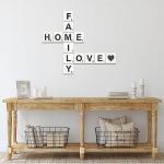 TenXVI Designs Rustic Crossword Farmhouse Wall Hanging - Modern, Large Living Room, Family Signs for Home, Love Country Decor, Wood - 5"x5"