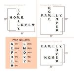 TenXVI Designs Rustic Crossword Farmhouse Wall Hanging - Modern, Large Living Room, Family Signs for Home, Love Country Decor, Wood - 5"x5"