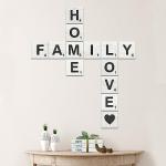 TenXVI Designs Rustic Crossword Farmhouse Wall Hanging - Modern, Large Living Room, Family Signs for Home, Love Country Decor, Wood - 5"x5"