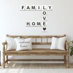 TenXVI Designs Rustic Crossword Farmhouse Wall Hanging - Modern, Large Living Room, Family Signs for Home, Love Country Decor, Wood - 5"x5"