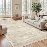 Soalmost 6x9 Area Rug for Living Room Washable 6x9 Rug Non-Slip Modern Rugs for Bedroom Dinning Room Ultra-Thin Indoor Beige Rug