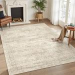 Soalmost 6x9 Area Rug for Living Room Washable 6x9 Rug Non-Slip Modern Rugs for Bedroom Dinning Room Ultra-Thin Indoor Beige Rug
