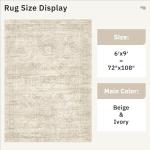 Soalmost 6x9 Area Rug for Living Room Washable 6x9 Rug Non-Slip Modern Rugs for Bedroom Dinning Room Ultra-Thin Indoor Beige Rug