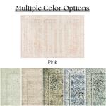 Nursery Rug for Baby Girl,Neutral Blush Pink Boho Cute Floral Foldable Machine Washable Soft Faux Wool Carpet Area Rugs for Living Room Bedroom Dorm Kids Playroom,5x7