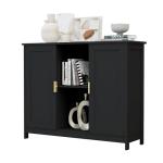 TaoHFE Black Buffet Cabinet,Modern Narrow Sideboard Buffet Cabinet Wooden Side Table with Storage,Black Accent Cabinets for Living Room