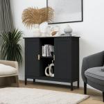 TaoHFE Black Buffet Cabinet,Modern Narrow Sideboard Buffet Cabinet Wooden Side Table with Storage,Black Accent Cabinets for Living Room