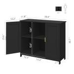 TaoHFE Black Buffet Cabinet,Modern Narrow Sideboard Buffet Cabinet Wooden Side Table with Storage,Black Accent Cabinets for Living Room