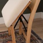 Beige Rattan Cane Folding Dining Side Chair