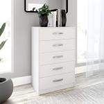 Signature Design by Ashley Flannia Casual 5 Drawer Chest of Drawers with Dovetail Construction and Safety Stop, White