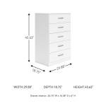Signature Design by Ashley Flannia Casual 5 Drawer Chest of Drawers with Dovetail Construction and Safety Stop, White