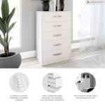 Signature Design by Ashley Flannia Casual 5 Drawer Chest of Drawers with Dovetail Construction and Safety Stop, White