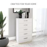 Signature Design by Ashley Flannia Casual 5 Drawer Chest of Drawers with Dovetail Construction and Safety Stop, White