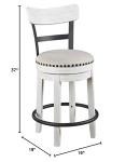 Signature Design by Ashley Valebeck 24.5" Modern Swivel Counter Height Barstool, Whitewash