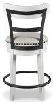 Signature Design by Ashley Valebeck 24.5" Modern Swivel Counter Height Barstool, Whitewash