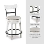 Signature Design by Ashley Valebeck 24.5" Modern Swivel Counter Height Barstool, Whitewash