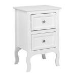 Bonnlo White Nightstand with 2 Drawers, Night Stands for Bedrooms, Small Bed Side Table/White Night Stand with Drawers for Small Spaces, College Dorm, Kids’ Room, Living Room, French, 16W x 12D x 24H