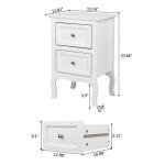 Bonnlo White Nightstand with 2 Drawers, Night Stands for Bedrooms, Small Bed Side Table/White Night Stand with Drawers for Small Spaces, College Dorm, Kids’ Room, Living Room, French, 16W x 12D x 24H