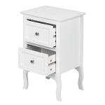 Bonnlo White Nightstand with 2 Drawers, Night Stands for Bedrooms, Small Bed Side Table/White Night Stand with Drawers for Small Spaces, College Dorm, Kids’ Room, Living Room, French, 16W x 12D x 24H
