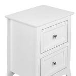 Bonnlo White Nightstand with 2 Drawers, Night Stands for Bedrooms, Small Bed Side Table/White Night Stand with Drawers for Small Spaces, College Dorm, Kids’ Room, Living Room, French, 16W x 12D x 24H