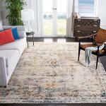 SAFAVIEH Madison Collection Area Rug - 9' x 12', Grey & Gold, Boho Chic Medallion Distressed Design, Non-Shedding & Easy Care, Ideal for High Traffic Areas in Living Room, Bedroom (MAD473F)
