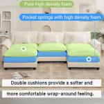 Oprisen 120" Modular Sectional Sofa, Comfy Cloud Couch Sectional Sofa with Ottoman, Chenille Sofa Sleeper Deep Seat Sofa with Throw Pillows for Living Room (Beige White, 120"- U Shape)
