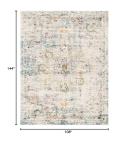 SAFAVIEH Madison Collection Area Rug - 9' x 12', Grey & Gold, Boho Chic Medallion Distressed Design, Non-Shedding & Easy Care, Ideal for High Traffic Areas in Living Room, Bedroom (MAD473F)