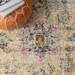 SAFAVIEH Madison Collection Area Rug - 9' x 12', Grey & Gold, Boho Chic Medallion Distressed Design, Non-Shedding & Easy Care, Ideal for High Traffic Areas in Living Room, Bedroom (MAD473F)