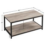 Yaheetech 39.5" 2-Tier Coffee Table with Storage Shelve, Industrial Gray Coffee Table, Easy Assembly, Wooden Center Tables for Living Room & Small Space, Gray