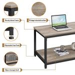 Yaheetech 39.5" 2-Tier Coffee Table with Storage Shelve, Industrial Gray Coffee Table, Easy Assembly, Wooden Center Tables for Living Room & Small Space, Gray