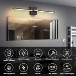 Morauroral Battery Operated Wall Sconces Set of 2, Dimmable Battery Wall Sconce with Remote Control, Black Gold LED Rechargeable Sconces, 24 Inch Modern Wireless Wall Lights for Bedroom, Living Room