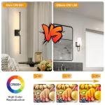 Morauroral Battery Operated Wall Sconces Set of 2, Dimmable Battery Wall Sconce with Remote Control, Black Gold LED Rechargeable Sconces, 24 Inch Modern Wireless Wall Lights for Bedroom, Living Room