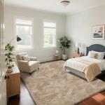 yongyangjuxin Fluffy Rug Shaggy Area Rug, Beige 8x10 Area Rugs for Living Room, Large Shag Area Rugs for Bedroom Kids Room Home Decor, Upgrade Anti-Skid Rectangular Fuzzy Rugs