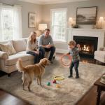 yongyangjuxin Fluffy Rug Shaggy Area Rug, Beige 8x10 Area Rugs for Living Room, Large Shag Area Rugs for Bedroom Kids Room Home Decor, Upgrade Anti-Skid Rectangular Fuzzy Rugs