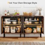 Tribesigns Set of 2 Sideboard Buffet with Storage, 59" Buffet Sideboard Cabinet with Adjustable Shelves, Accent Storage Cabinet for Living Room, Dark Brown