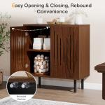 Tribesigns Set of 2 Sideboard Buffet with Storage, 59" Buffet Sideboard Cabinet with Adjustable Shelves, Accent Storage Cabinet for Living Room, Dark Brown